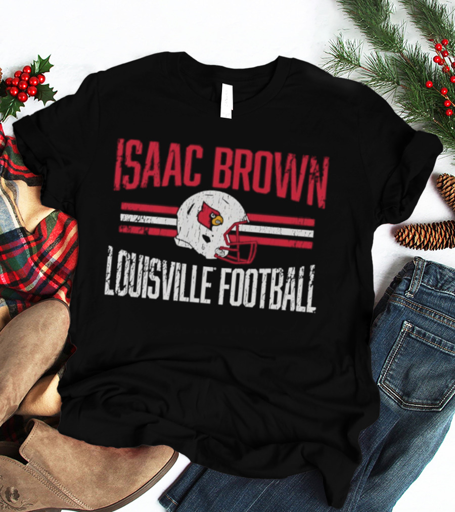 Isaac Brown Louisville Football Cardinals Helmet T-Shirt