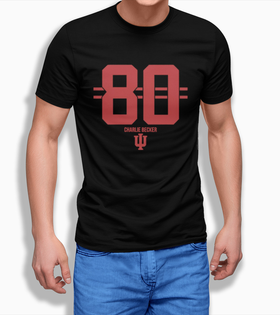 Charlie Becker 80 Indiana Hoosiers NCAA Football IU T-Shirt