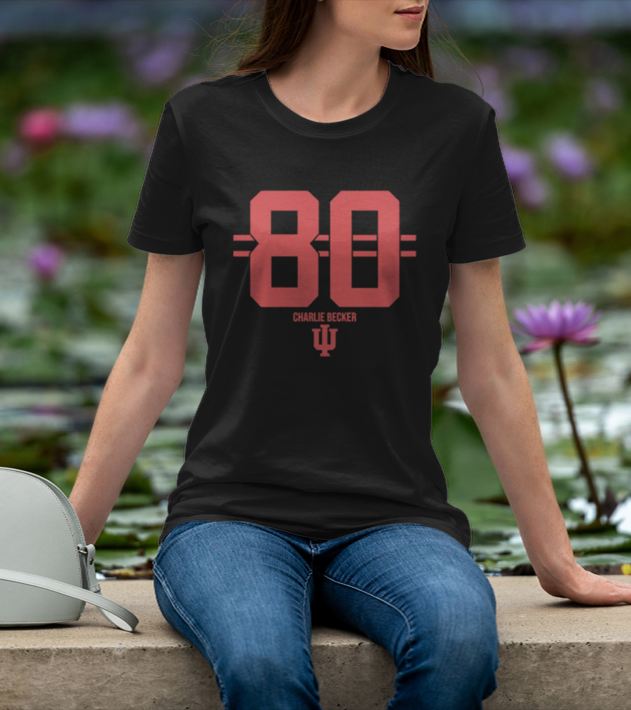 Charlie Becker 80 Indiana Hoosiers NCAA Football IU T-Shirt