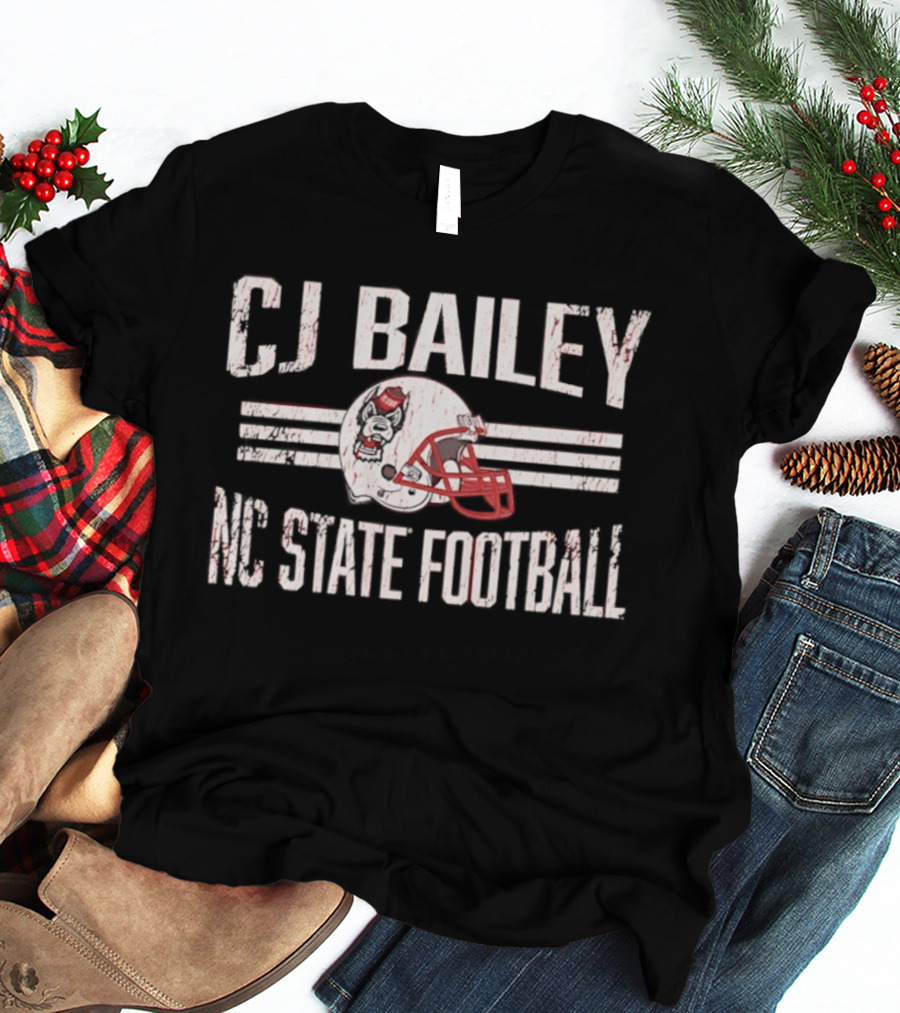 CJ Bailey NC State Football Helmet Hero T-Shirt