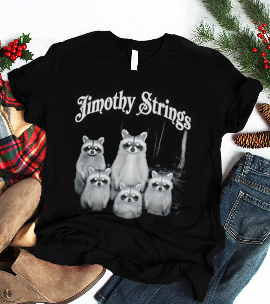 Jimothy Strings Cute Raccoon Family T-Shirt