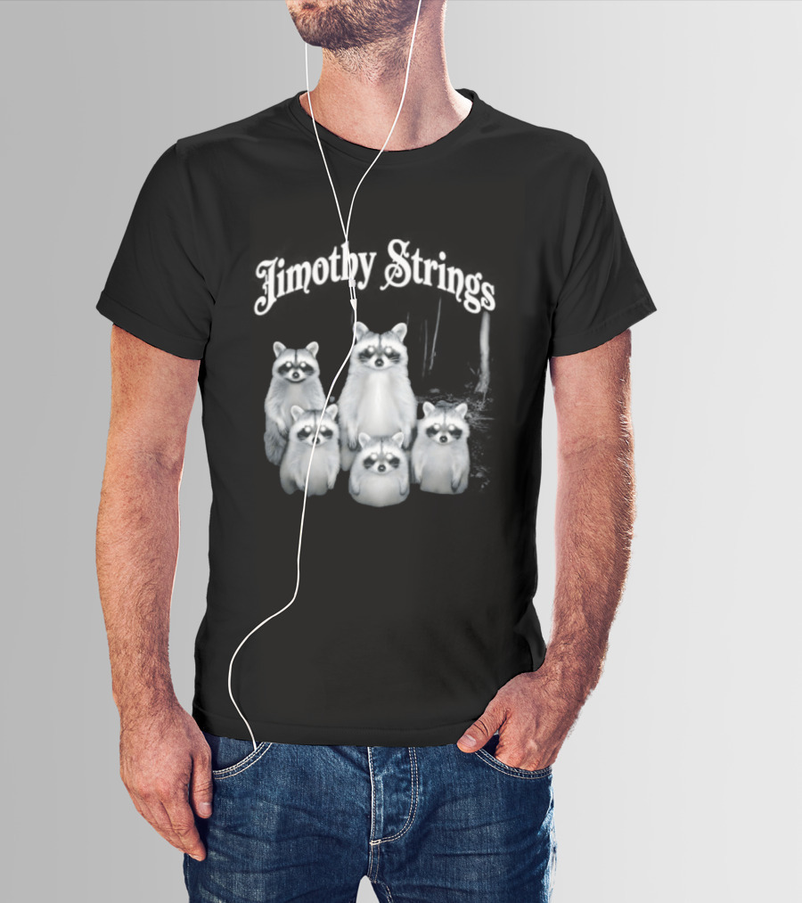 Jimothy Strings Cute Raccoon Family T-Shirt