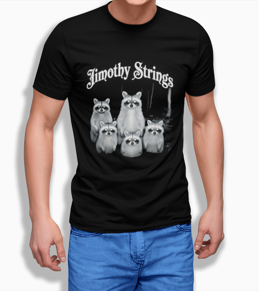 Jimothy Strings Cute Raccoon Family T-Shirt