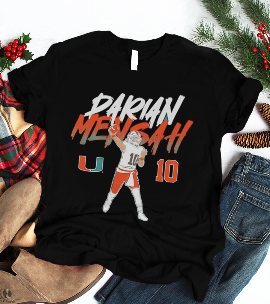 Darian Mensah 10 Miami Hurricanes NCAA Football Player Pose U T-Shirt