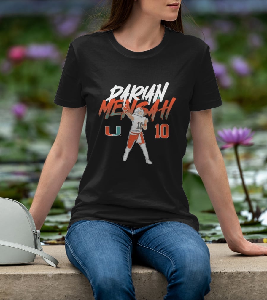 Darian Mensah 10 Miami Hurricanes NCAA Football Player Pose U T-Shirt