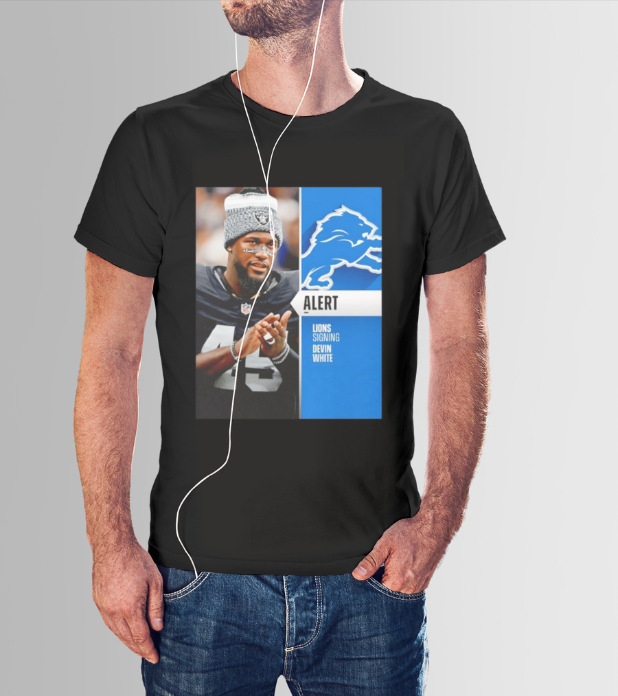 Alert Lions Signing Devin White NFL Football 2026 Season Update T-Shirt