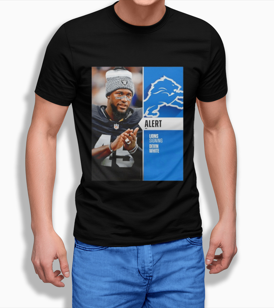 Alert Lions Signing Devin White NFL Football 2026 Season Update T-Shirt