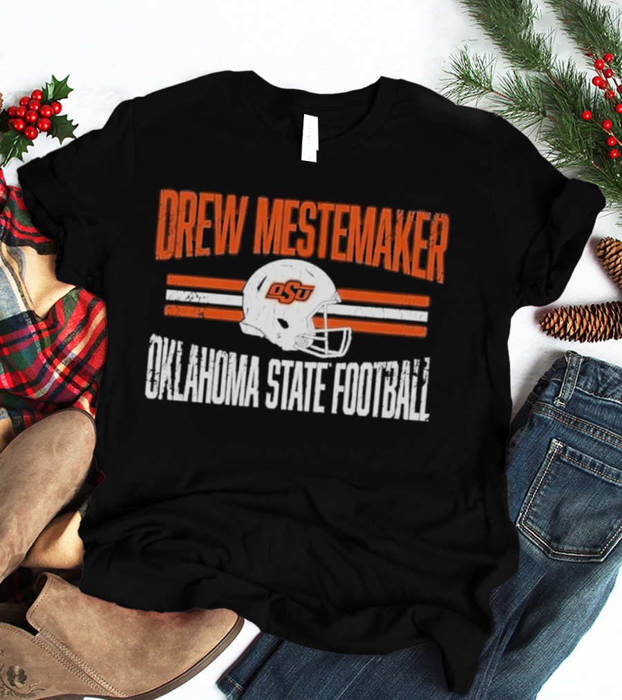 Drew Mestemaker OSU Oklahoma State Football Distressed Vintage Look T-Shirt