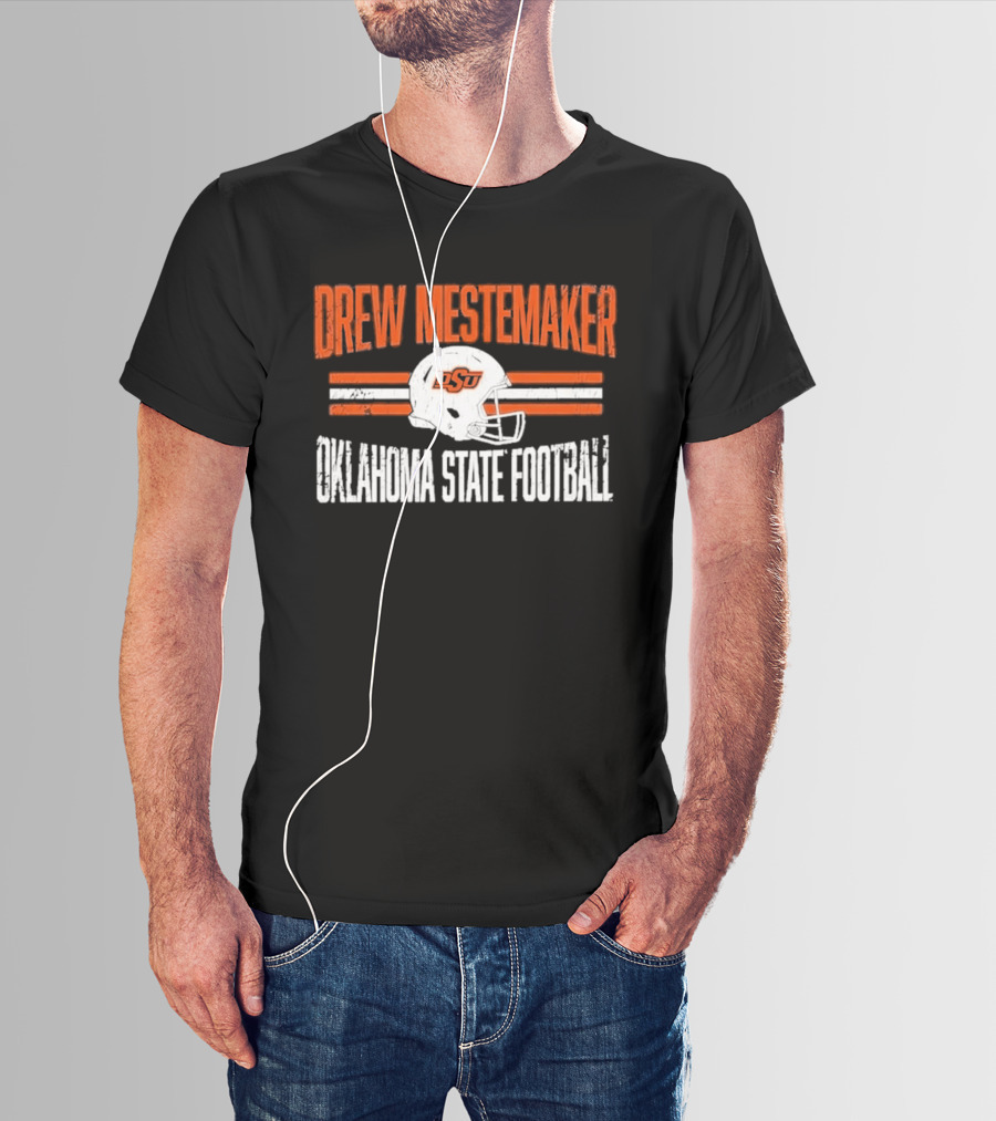 Drew Mestemaker OSU Oklahoma State Football Distressed Vintage Look T-Shirt
