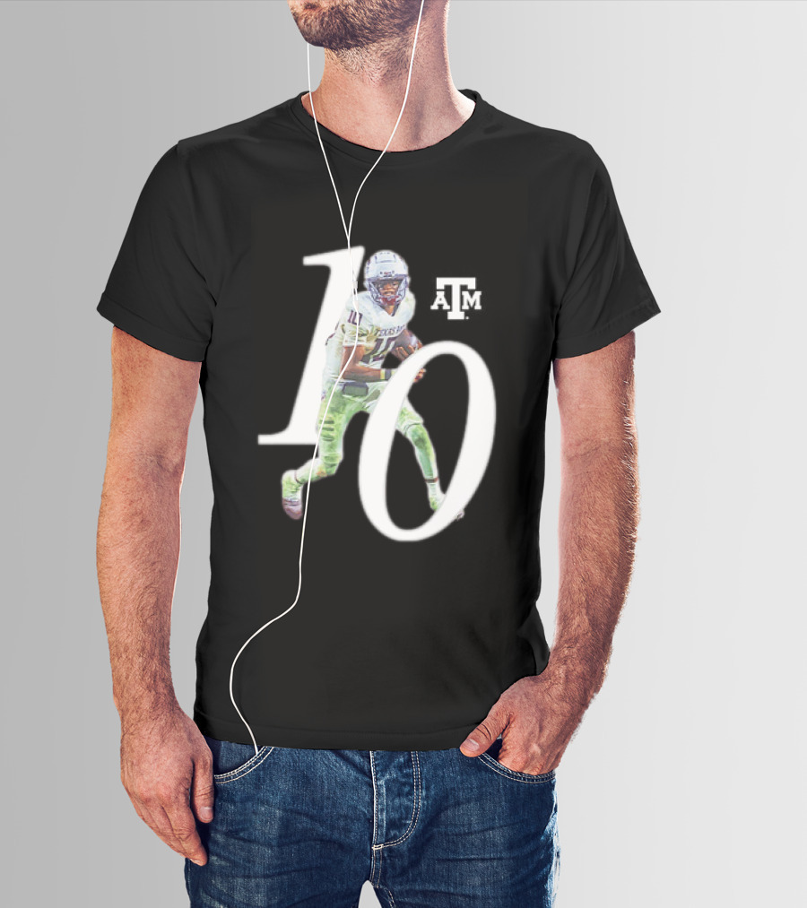 Texas A&M Aggies Marcel Reed 10 Football Player Action Pose T-Shirt