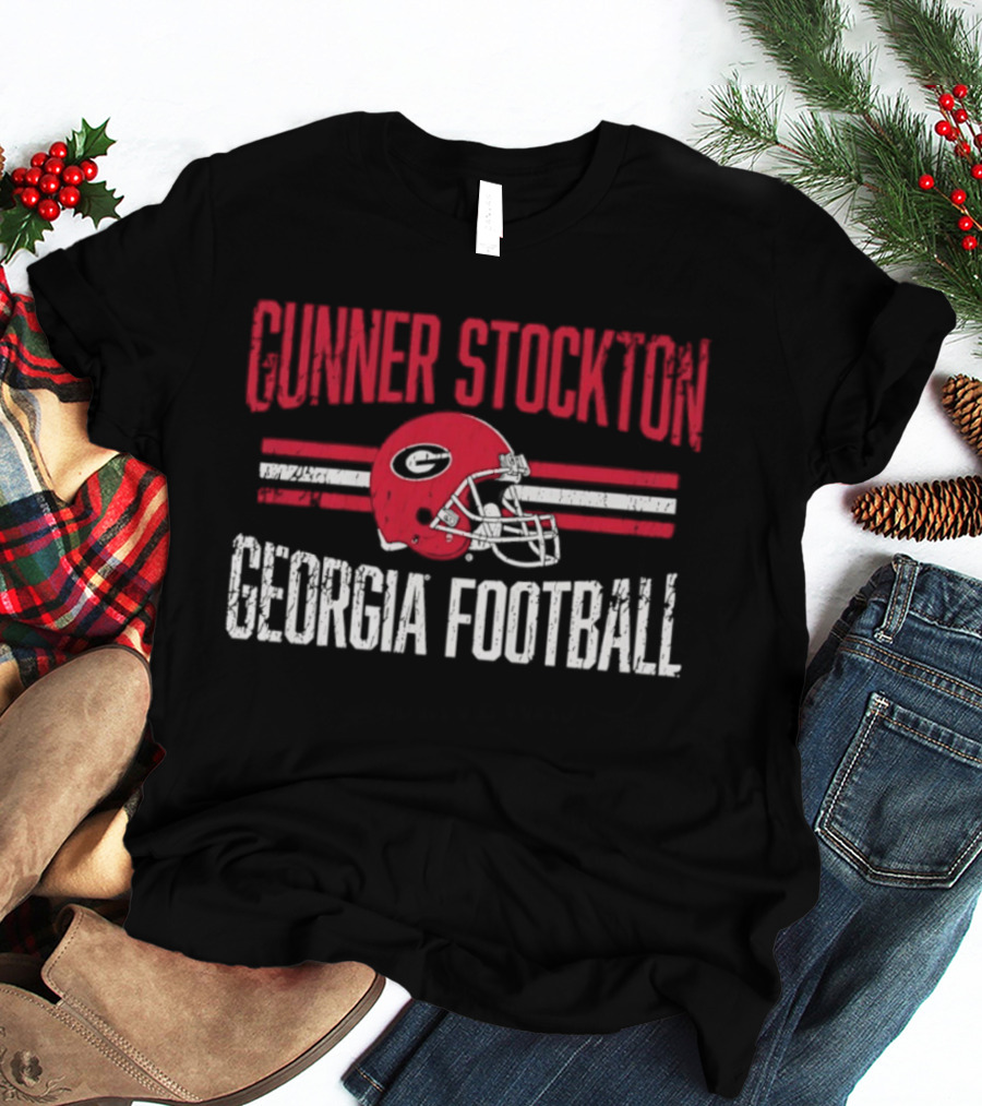 Gunner Stockton Georgia Football Helmet UGA Bulldogs NCAA T-Shirt