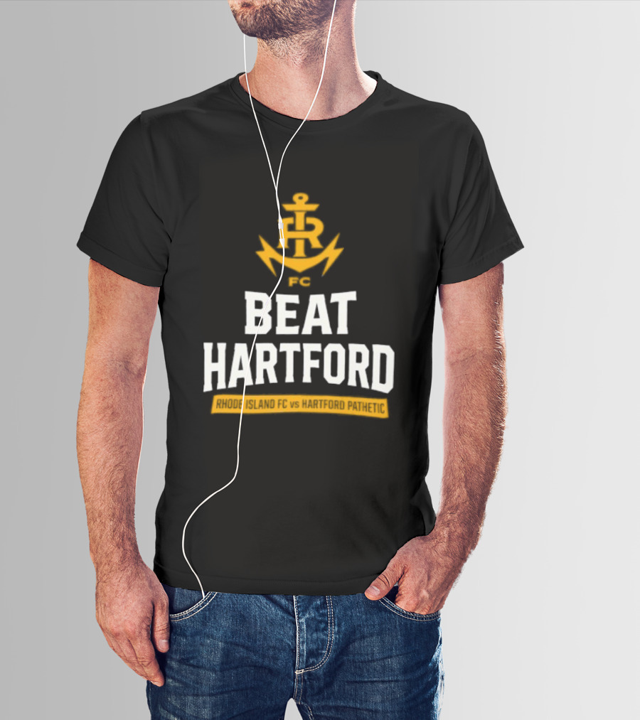 Rhode Island FC Beat Hartford Anchor Icon Above T-Shirt