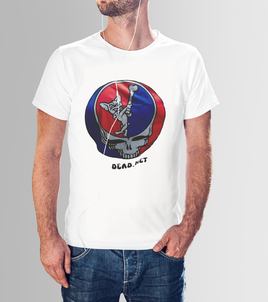 El Paso Dead.Net Skull With French Bulldog And Bone T-Shirt