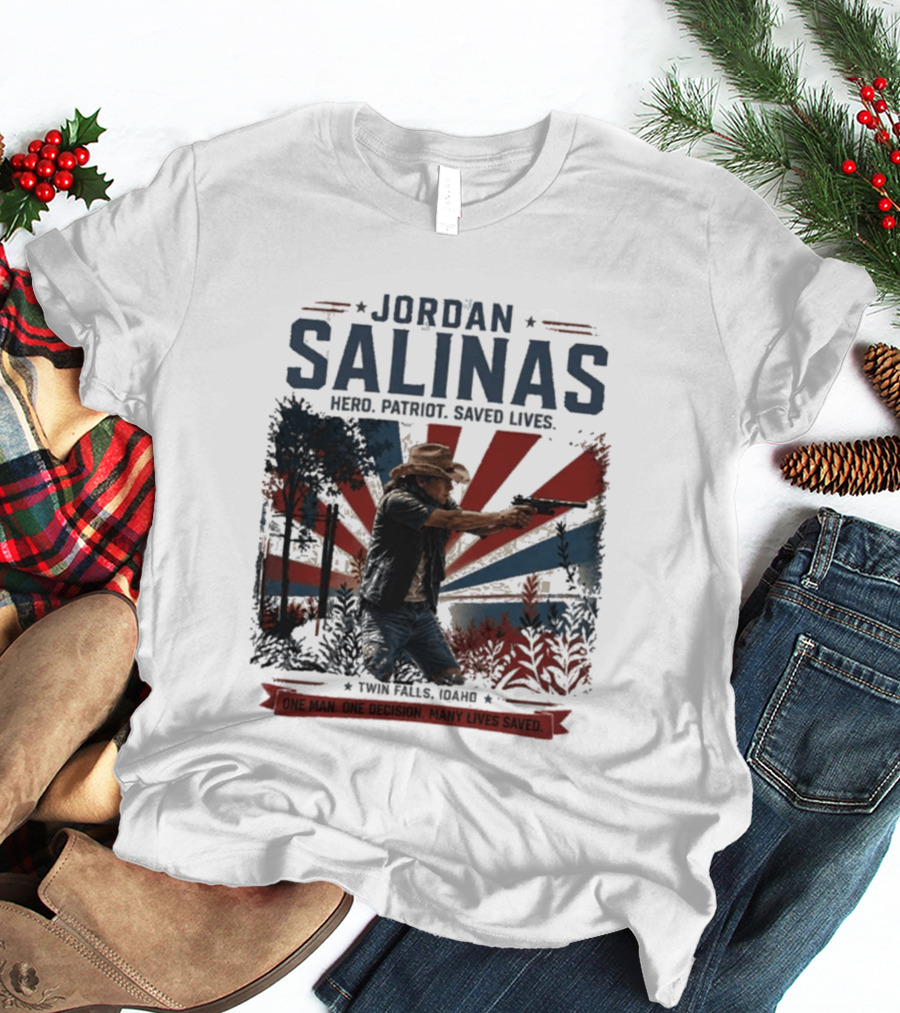 Jordan Salinas Hero Patriot Saved Lives Twin Falls Idaho T-Shirt