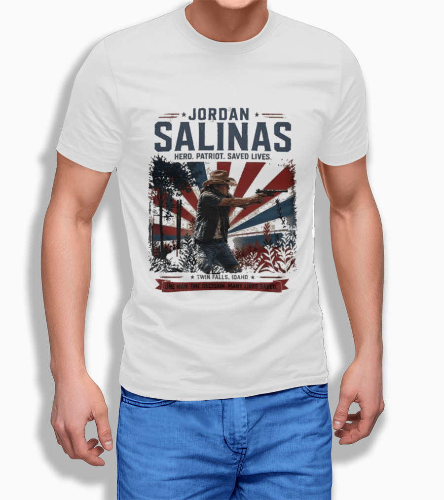 Jordan Salinas Hero Patriot Saved Lives Twin Falls Idaho T-Shirt