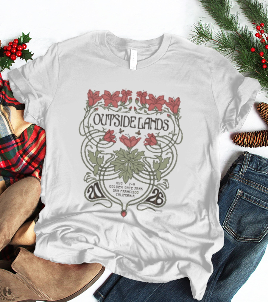 Outside Lands Golden Gate Park 2026 San Francisco CA Floral Art Nouveau T-Shirt