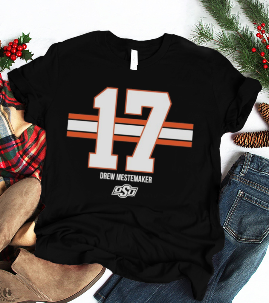 Drew Mestemaker 17 Oklahoma State OSU Football NCAA T-Shirt