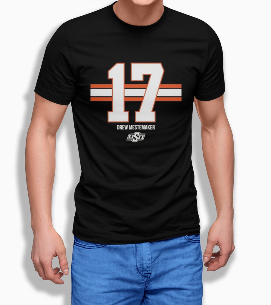 Drew Mestemaker 17 Oklahoma State OSU Football NCAA T-Shirt