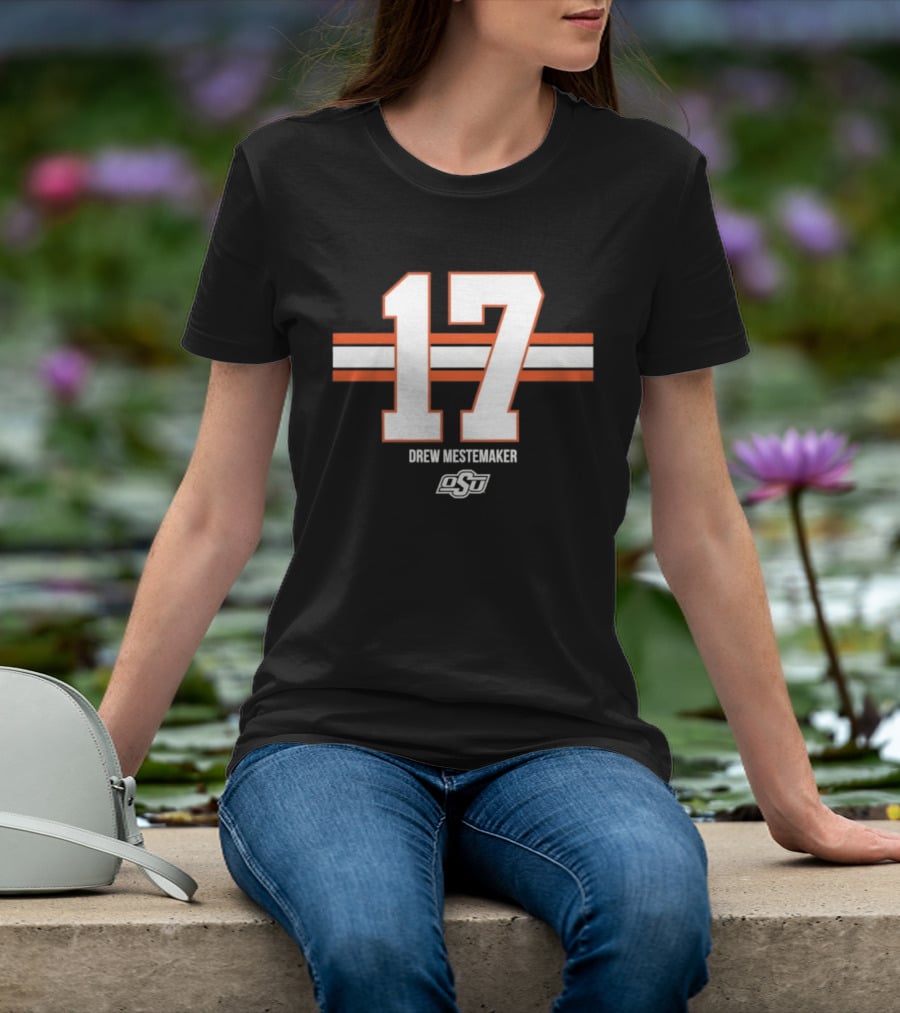 Drew Mestemaker 17 Oklahoma State OSU Football NCAA T-Shirt