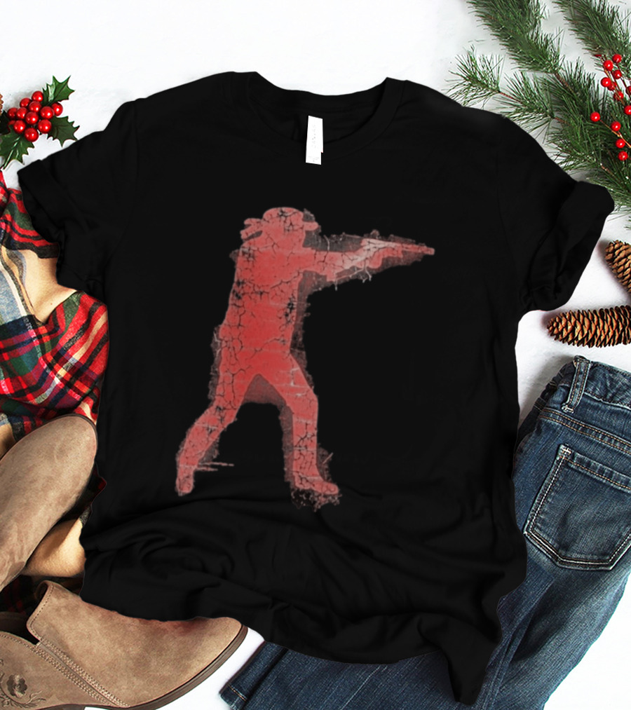 Jordan Salinas Idaho Twin Falls Hero Red Cracked Shooter T-Shirt