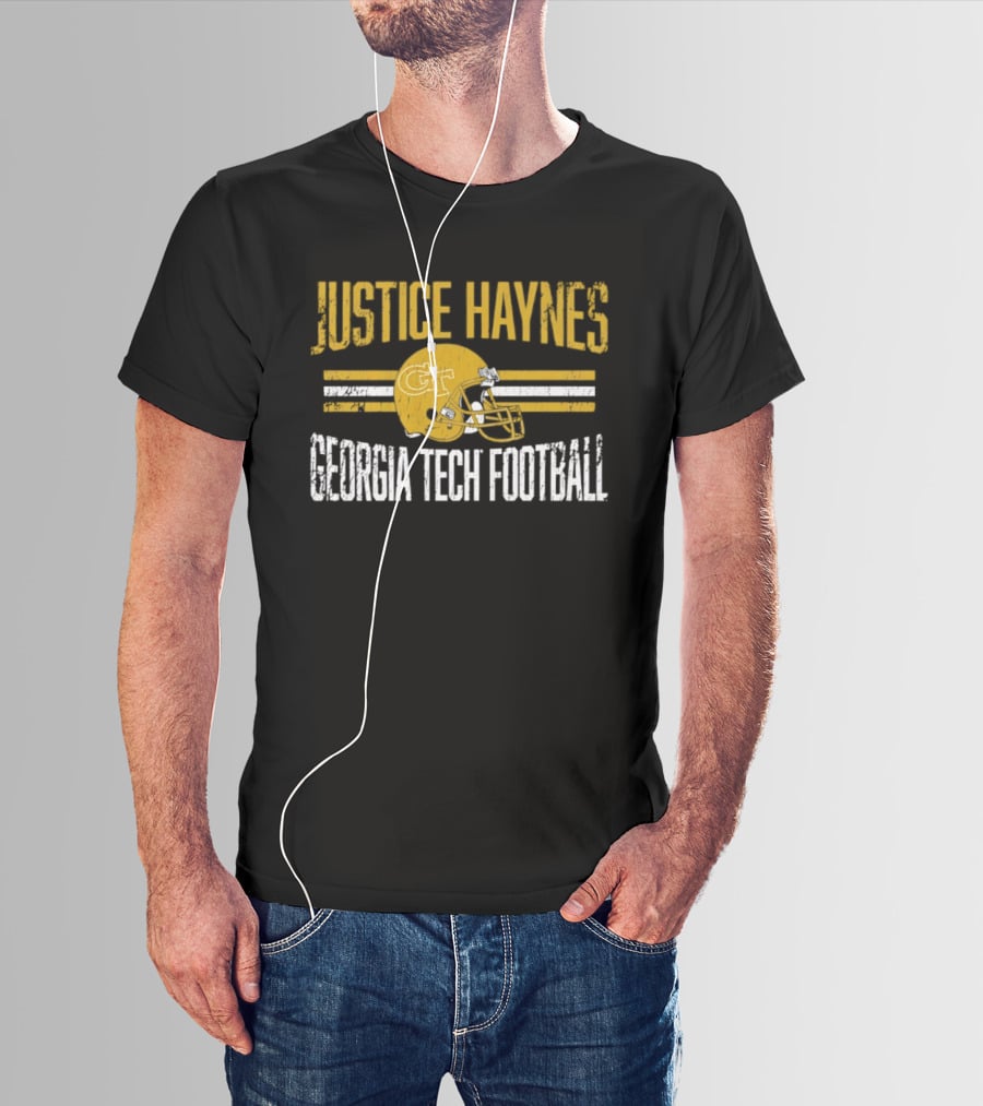 Justice Haynes Georgia Tech Football Helmet GT T-Shirt