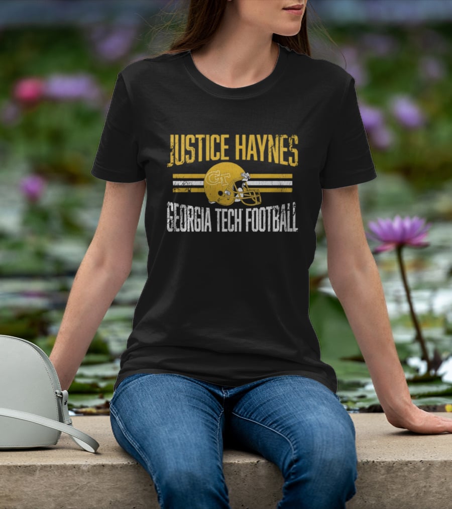 Justice Haynes Georgia Tech Football Helmet GT T-Shirt