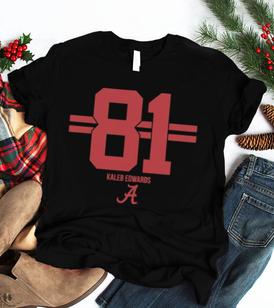 Kaleb Edwards 81 Alabama Crimson Tide NCAA Football T-Shirt