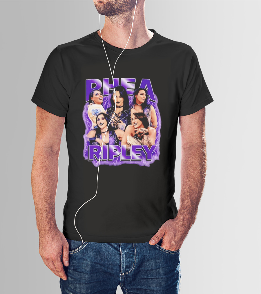 Rhea Ripley Iconic WrestleMania Moments Collage T-Shirt