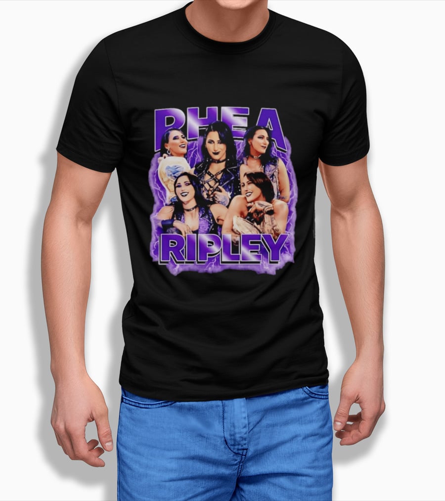 Rhea Ripley Iconic WrestleMania Moments Collage T-Shirt
