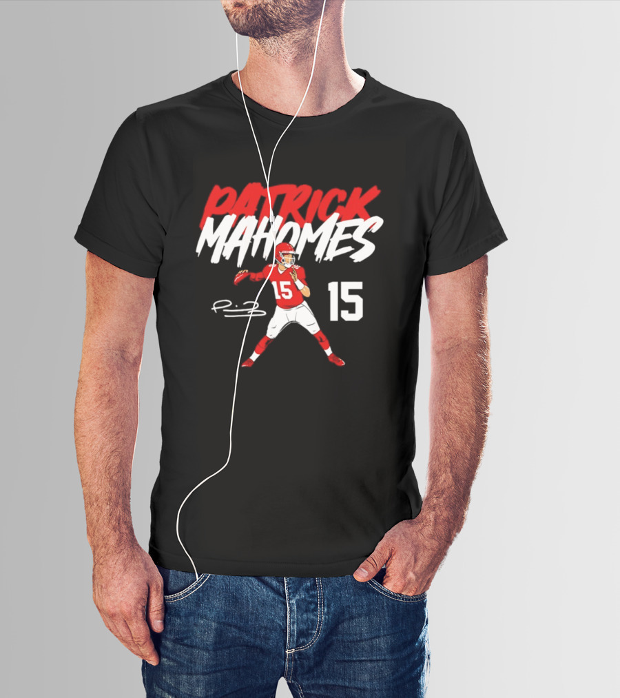 Patrick Mahomes 15 KC Chiefs Signature Pose 2026 Star T-Shirt
