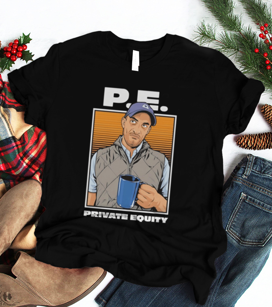P.E. Guy Holding Coffee In Vest And Cap T-Shirt