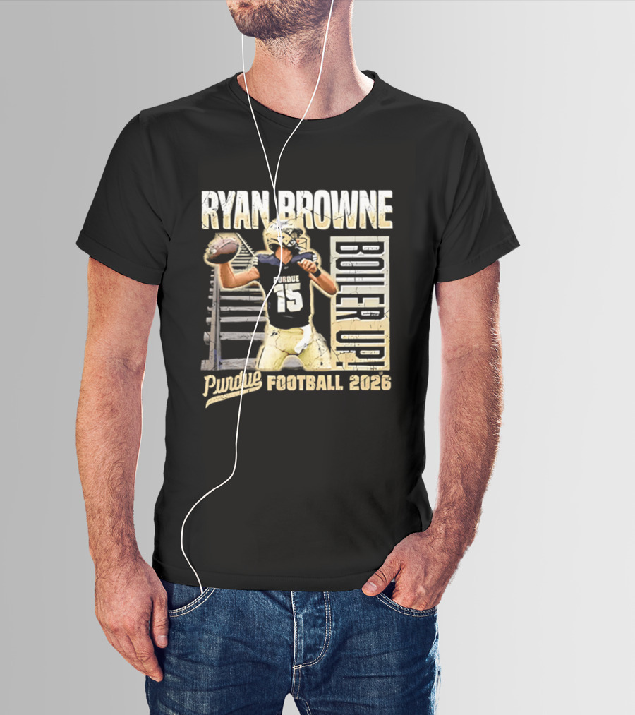 Ryan Browne Purdue Football Boiler Up 2026 T-Shirt