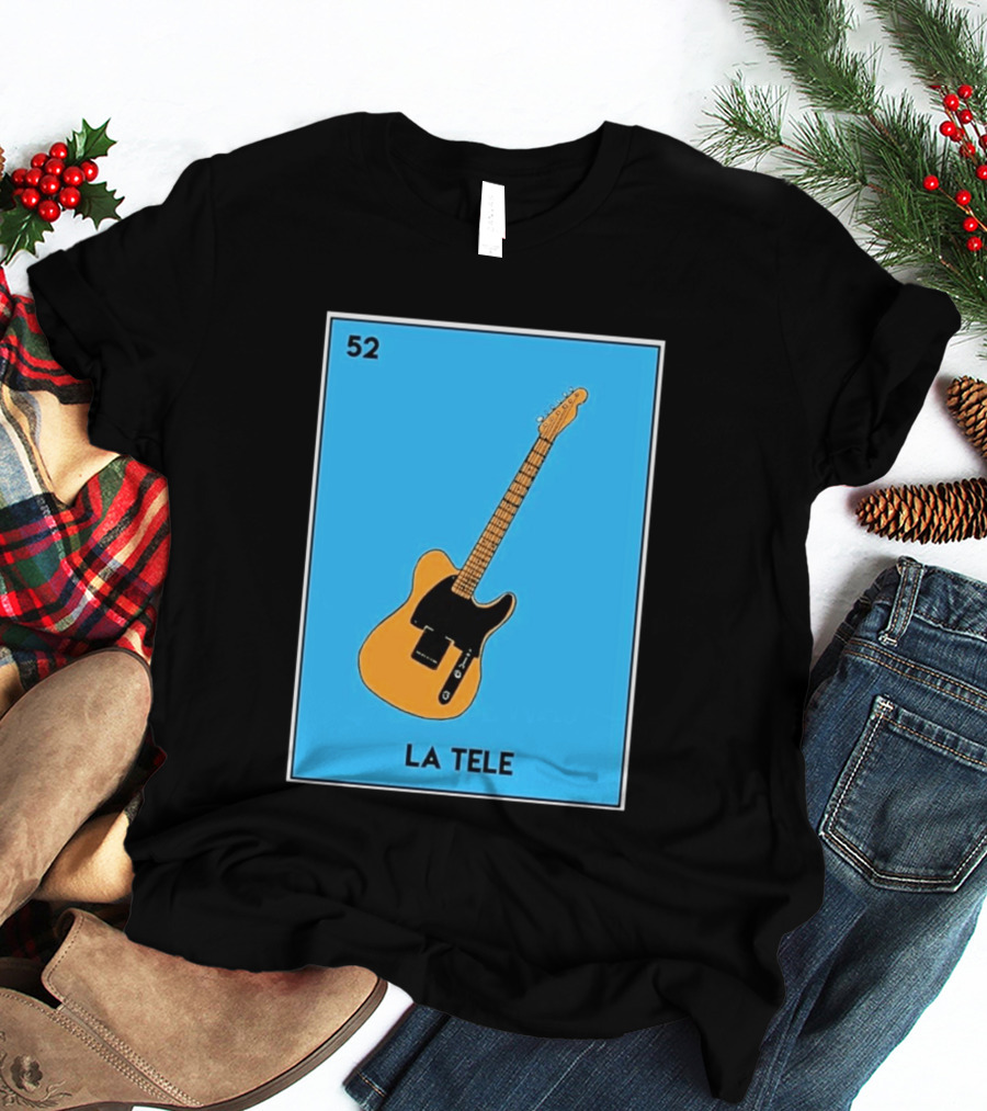 Jeff Garlin La Tele 52 Guitar Image With Number On Blue T-Shirt