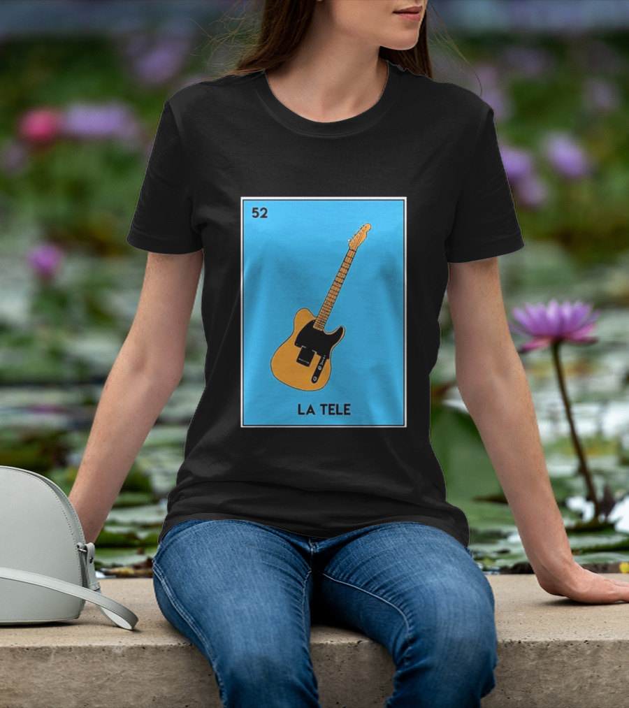 Jeff Garlin La Tele 52 Guitar Image With Number On Blue T-Shirt