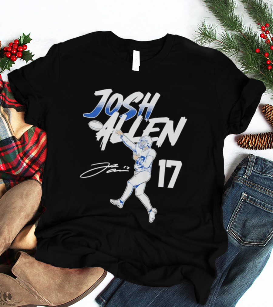 Josh Allen 17 Buffalo Bills Football Star 2026 Pose T-Shirt