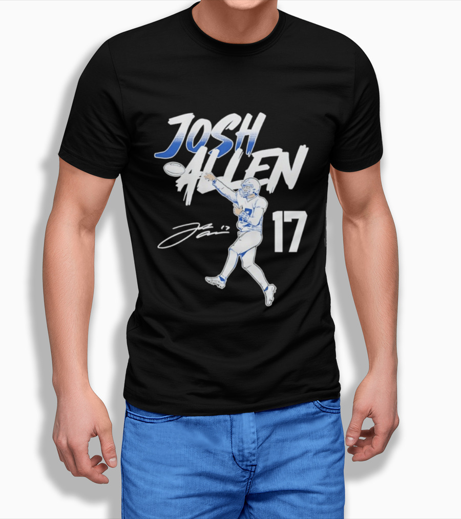 Josh Allen 17 Buffalo Bills Football Star 2026 Pose T-Shirt