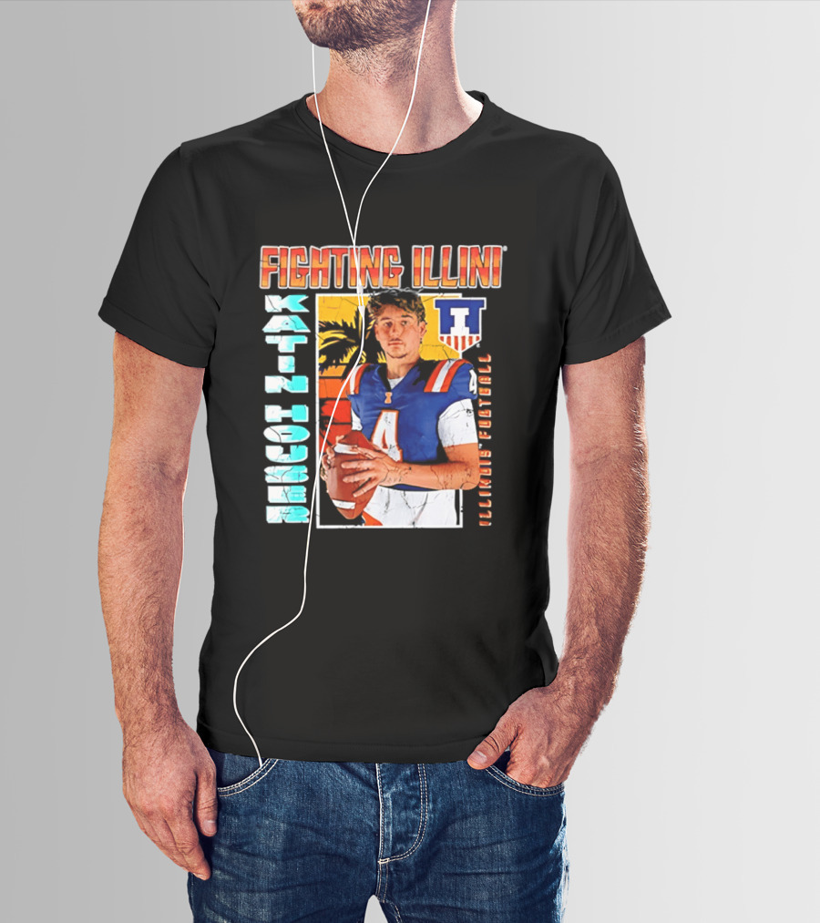 Fighting Illini Katin Houser Illinois Football 2026 NCAA Big Ten T-Shirt
