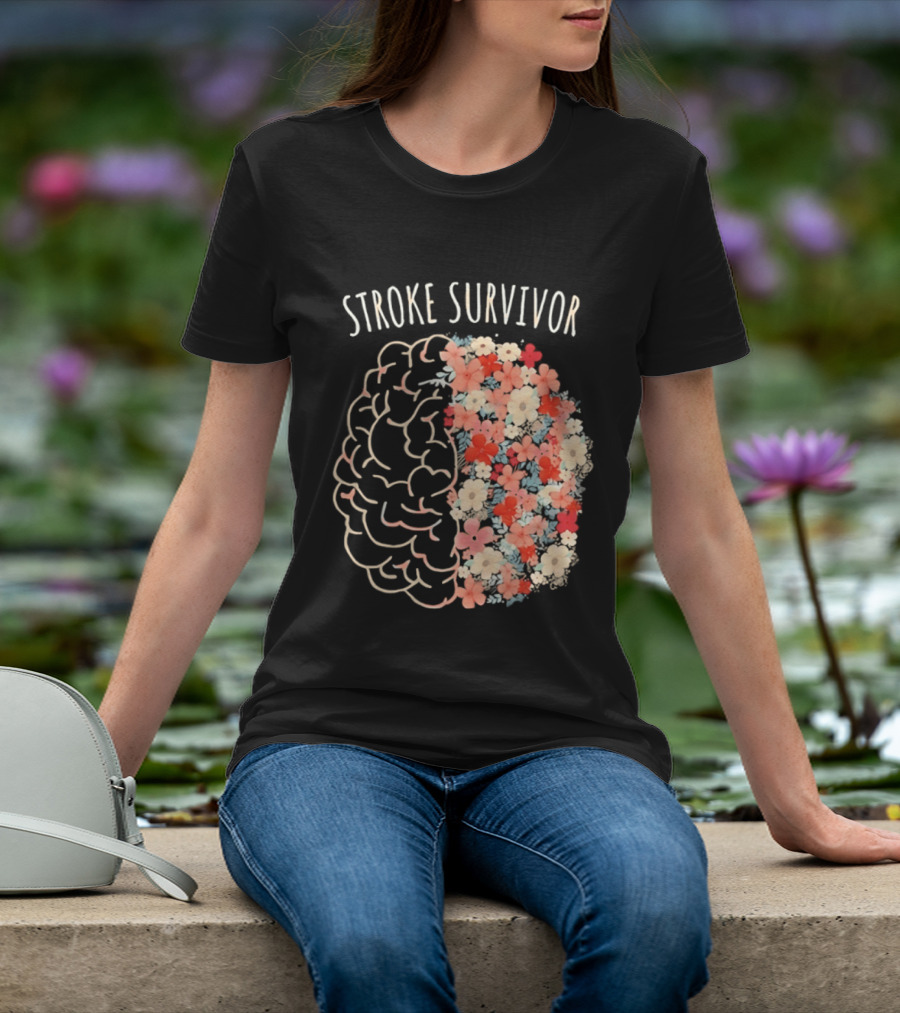 Stroke Survivor Brain With Floral T-Shirt