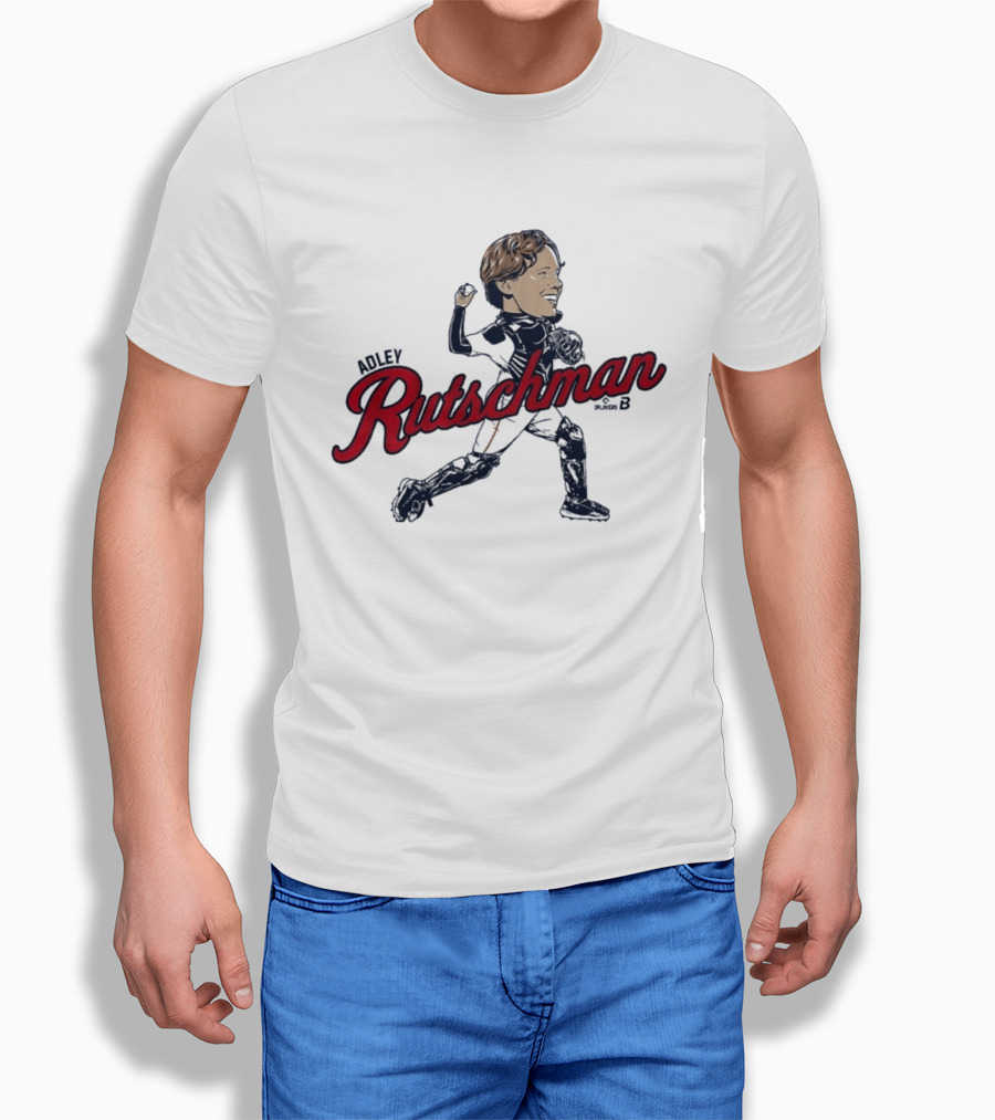 Adley Rutschman Boston Caricature Catcher Action Pose Red Sox T-Shirt