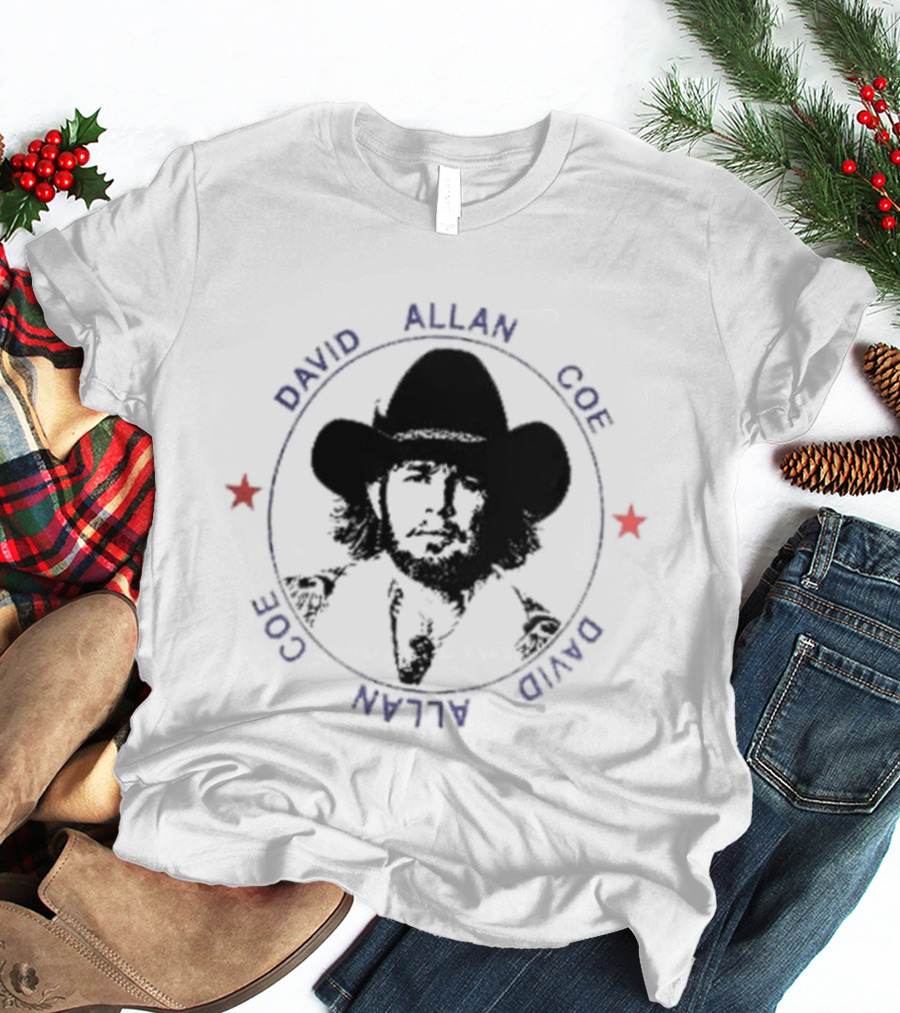David Allan Coe DAC 18 X Rated Hits Outlaw Country Music Cowboy Hat Stars T-Shirt