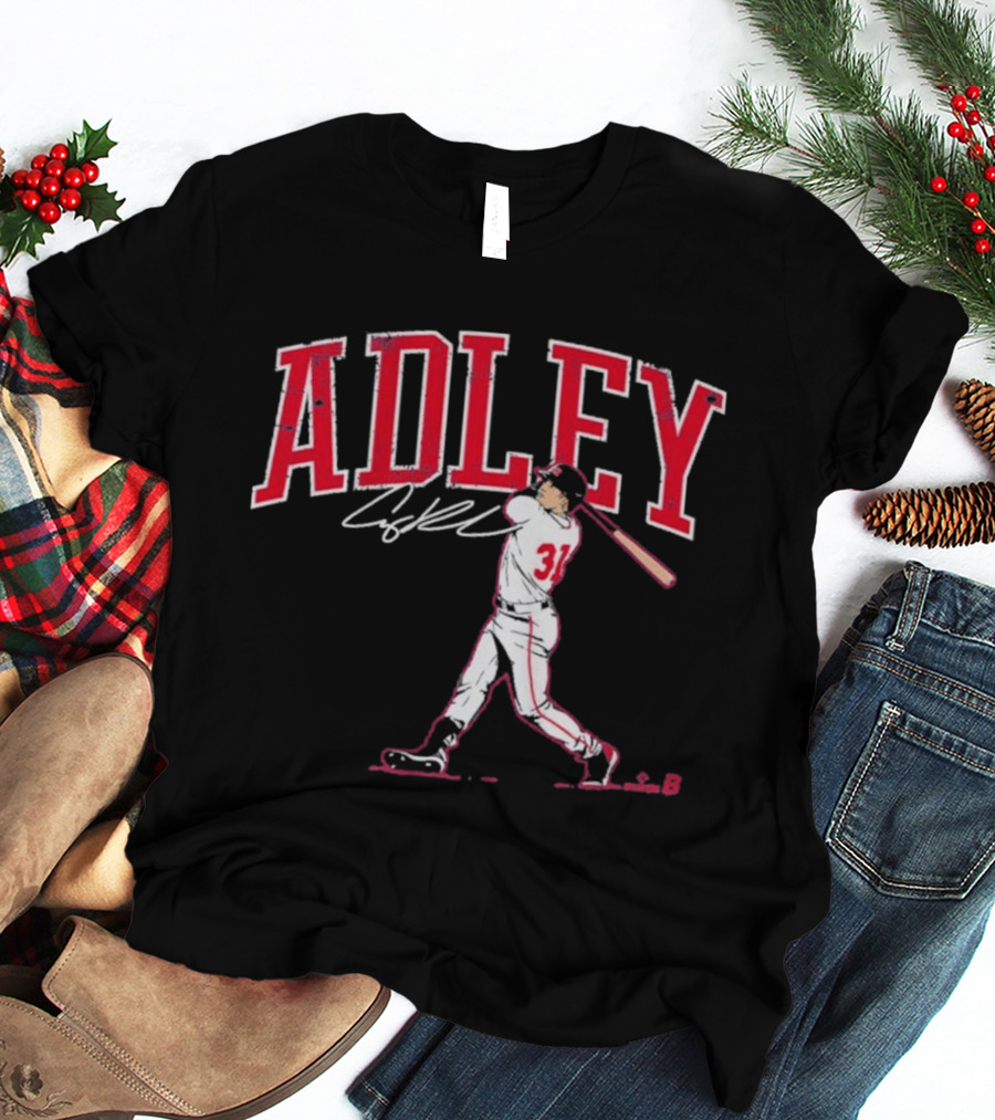 Adley Rutschman Baseball Swing Illustration With Signature T-Shirt