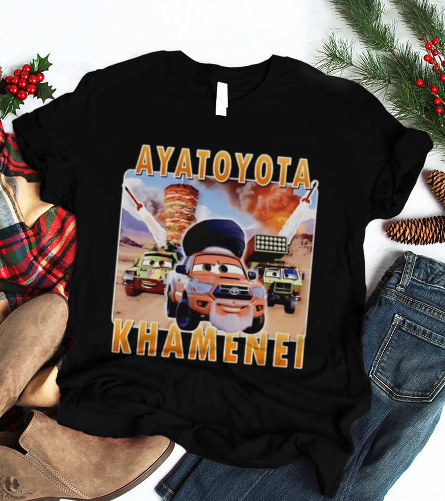 Ayatoyota Khamenei Toyota Ayatollah Car Rockets Desert Helicopter T-Shirt