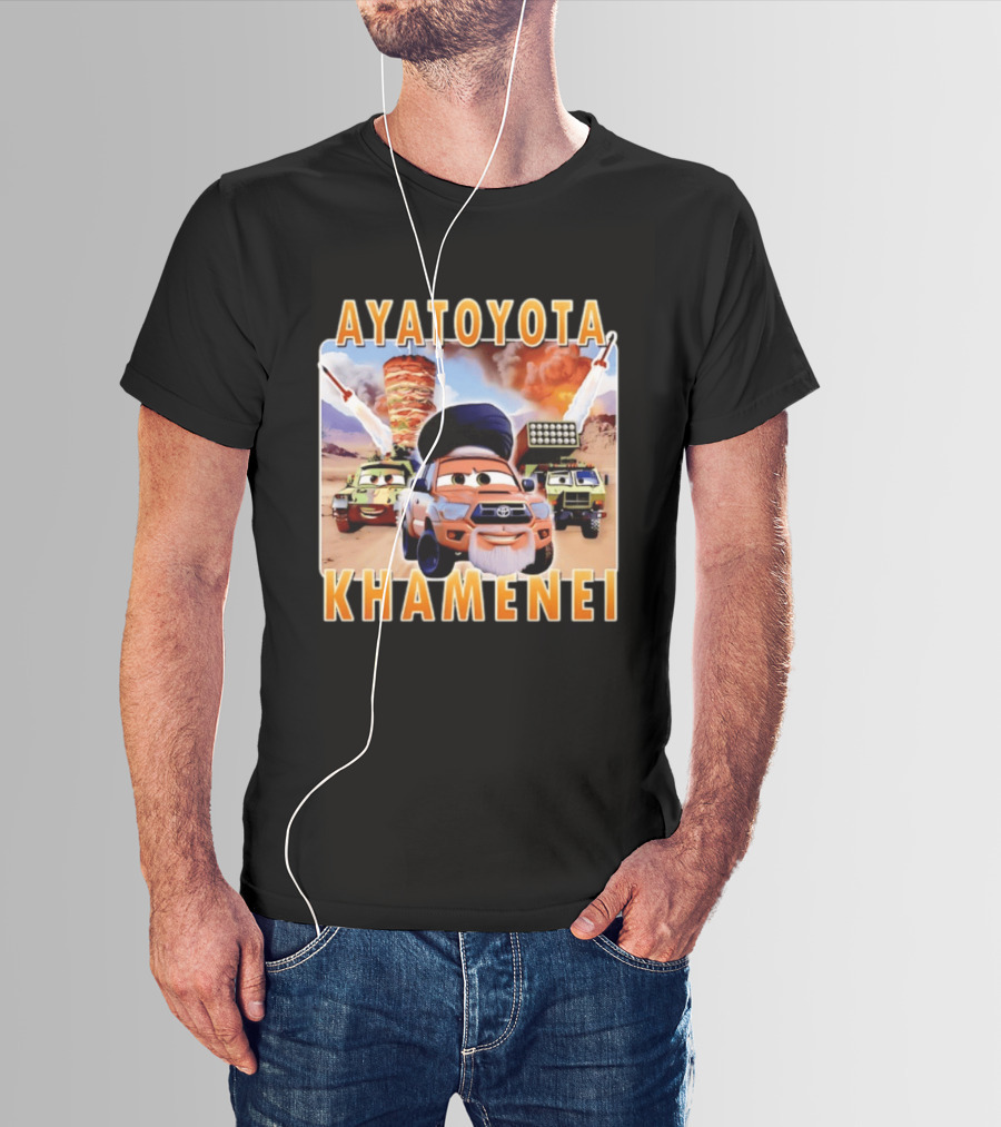 Ayatoyota Khamenei Toyota Ayatollah Car Rockets Desert Helicopter T-Shirt
