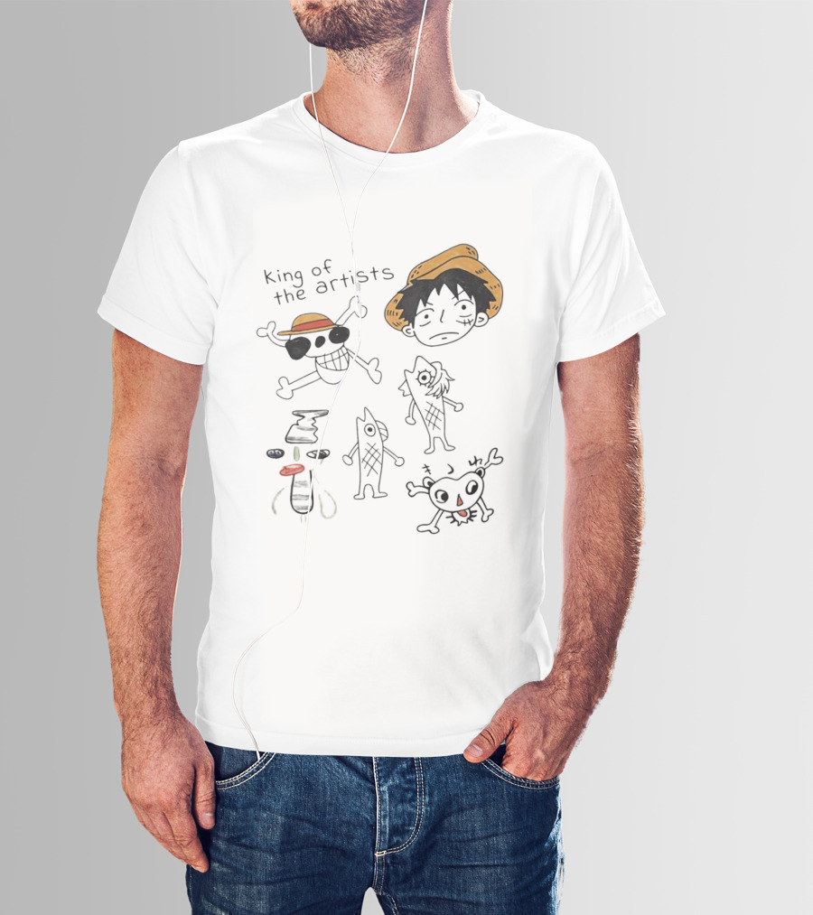 King Of The Artists One Piece Straw Hat Skull Luffy Sketches T-Shirt