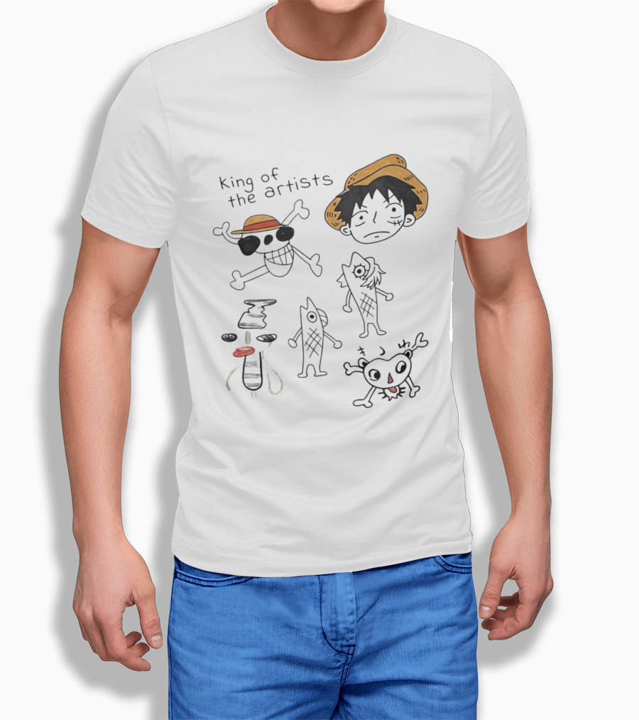 King Of The Artists One Piece Straw Hat Skull Luffy Sketches T-Shirt