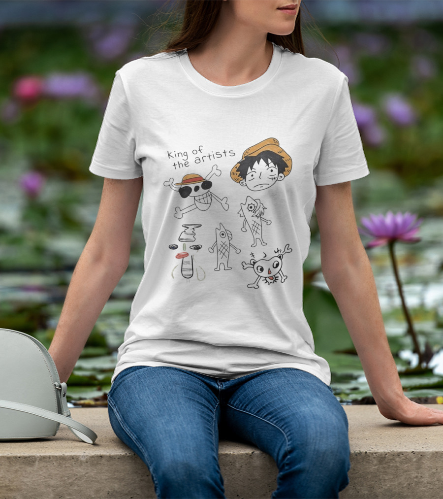 King Of The Artists One Piece Straw Hat Skull Luffy Sketches T-Shirt