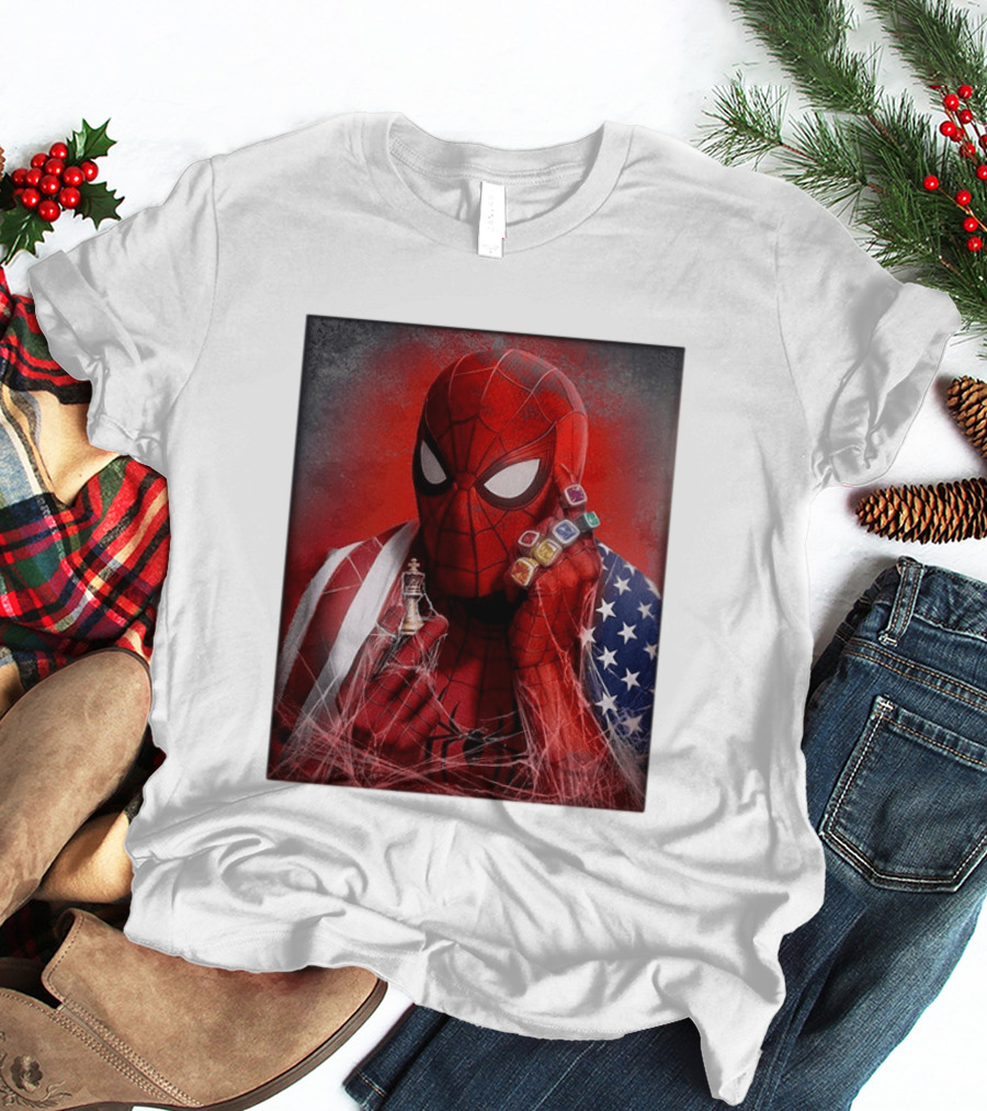 Spider Man Infinity Gauntlet Chess Piece American Flag Avengers Endgame Russo Brothers T-Shirt