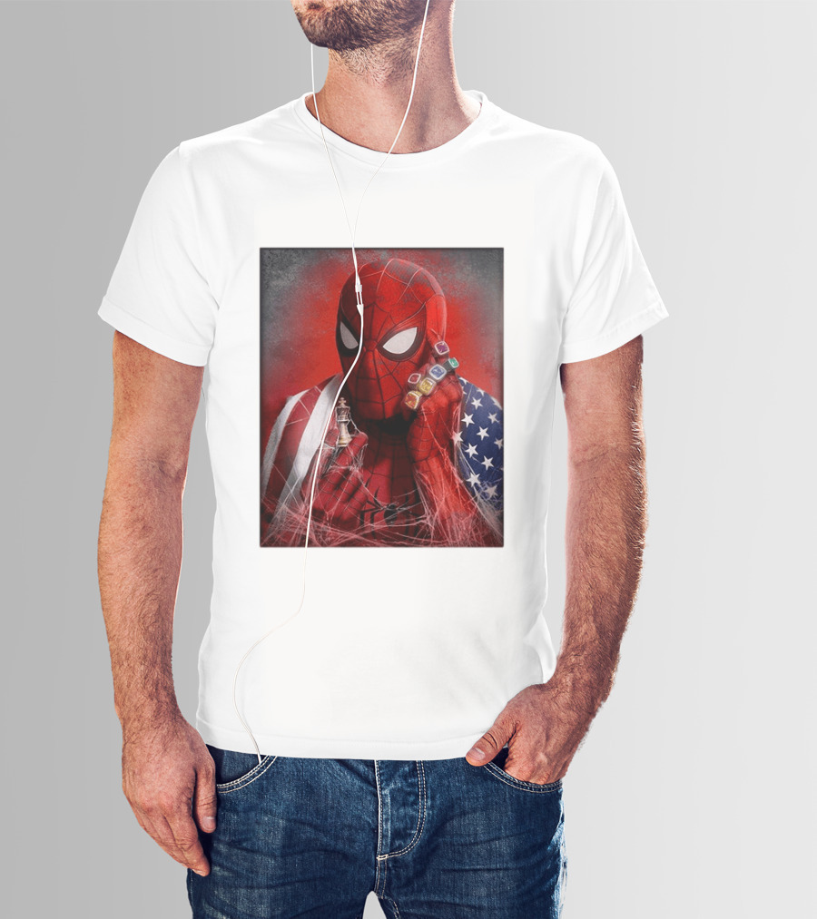 Spider Man Infinity Gauntlet Chess Piece American Flag Avengers Endgame Russo Brothers T-Shirt