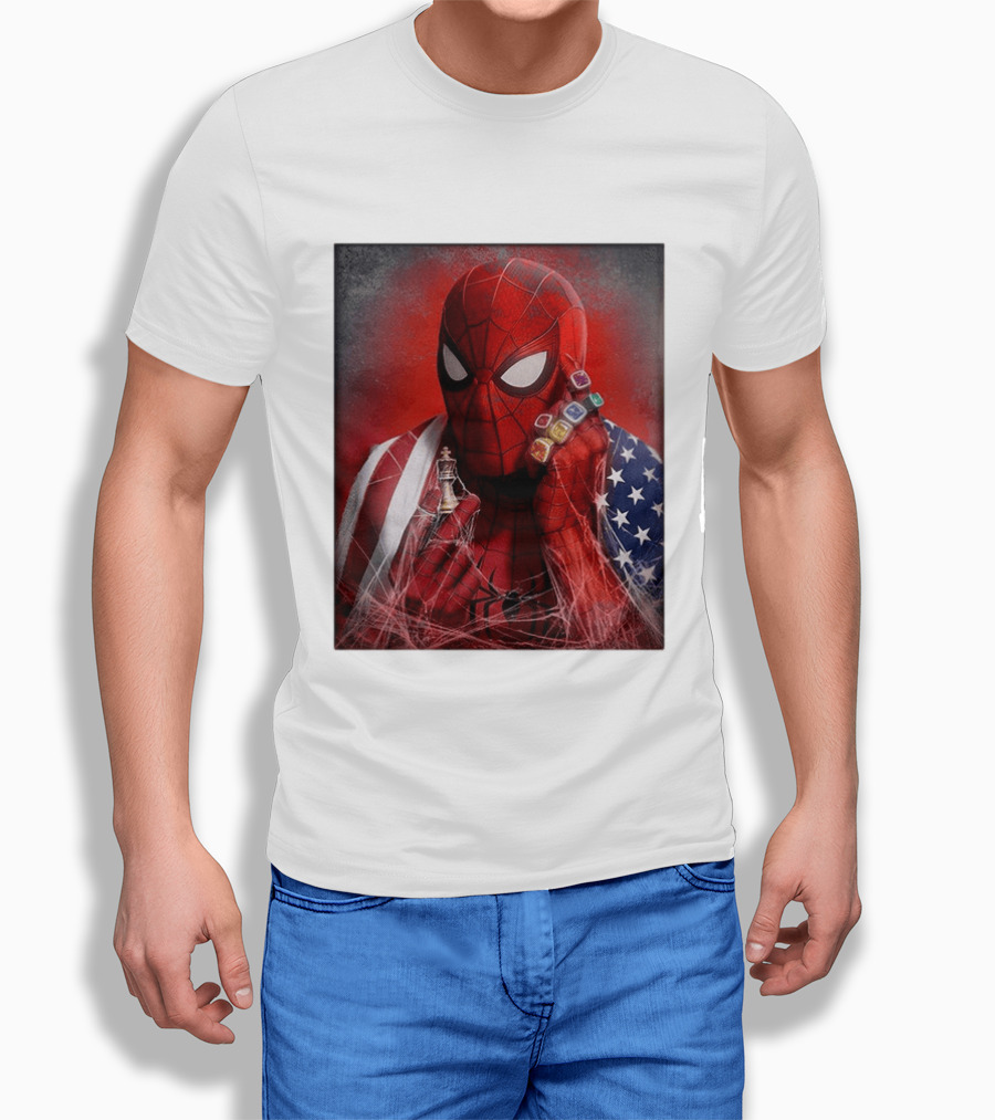 Spider Man Infinity Gauntlet Chess Piece American Flag Avengers Endgame Russo Brothers T-Shirt