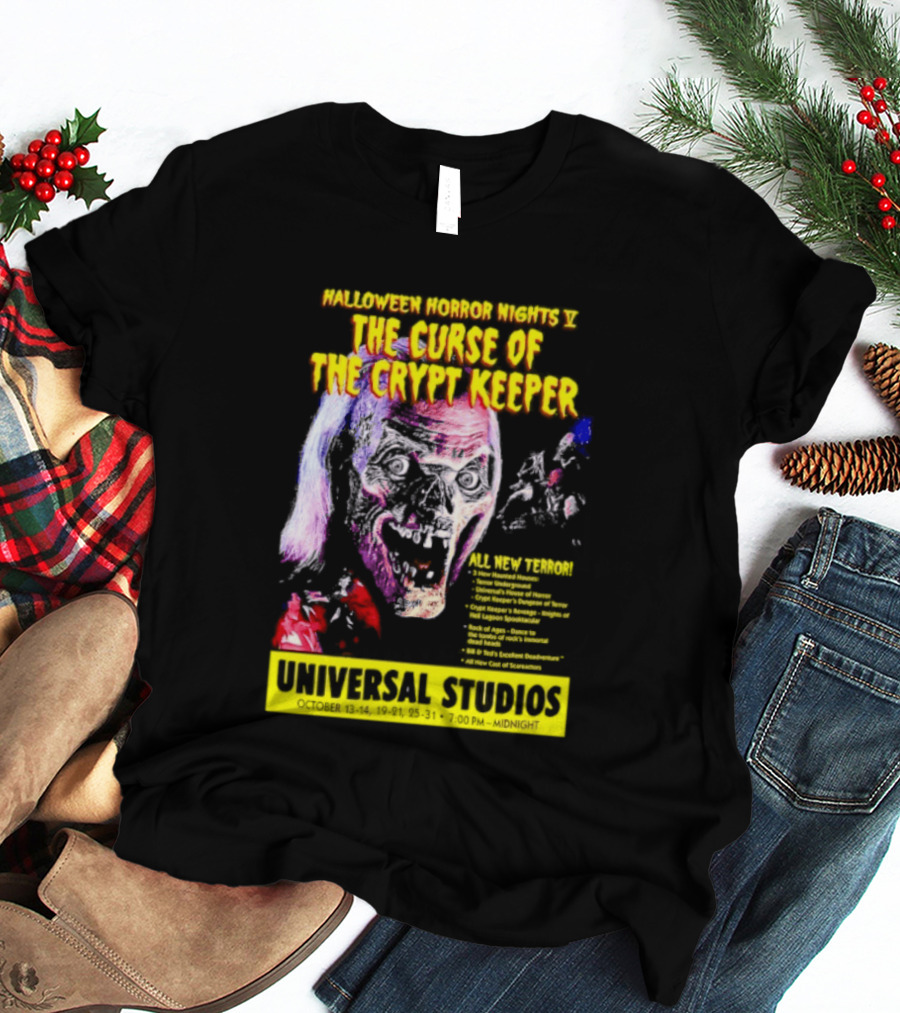 Halloween Horror Nights V The Curse Of The Crypt Keeper Universal Studios 40 Nights Of Terror Universal Studios Midnight T-Shirt